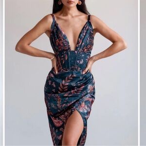 Averie Dress Halley Draped Midi Dress Sz XL